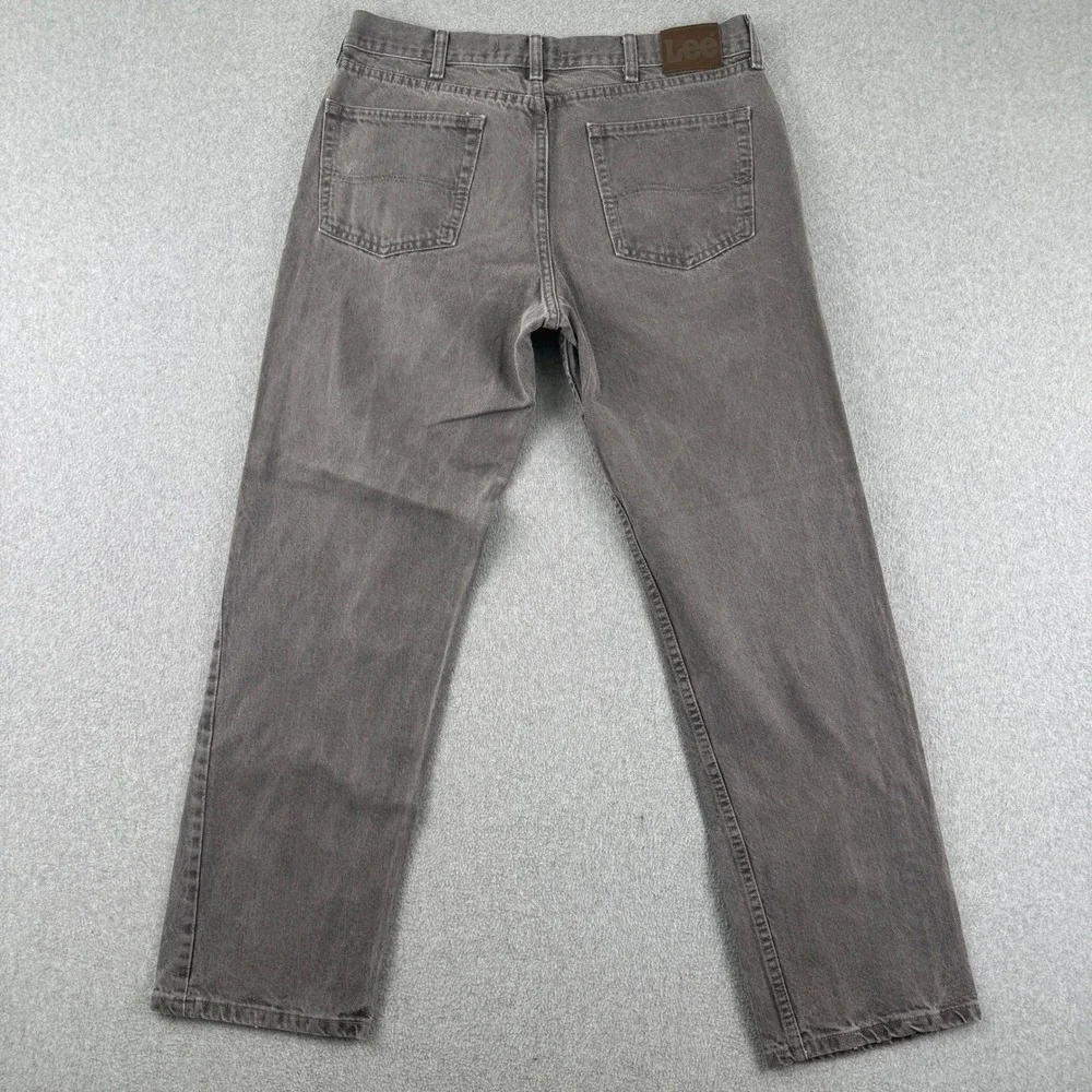 Lee Jeans Mens 36x32 Gray Regular Fit Straight Leg Denim Pants 2008979 Cotton